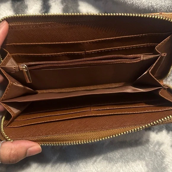 Brahmin Tan and Brown Croc Embossed Wallet - Picture 3 of 3